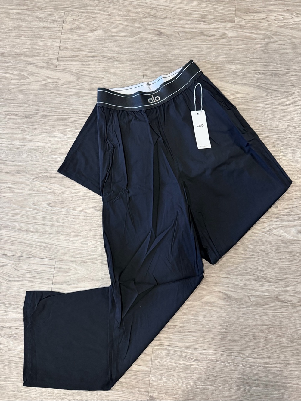 ALO Yoga Men's Black Jogger Pants with Branded Waistband